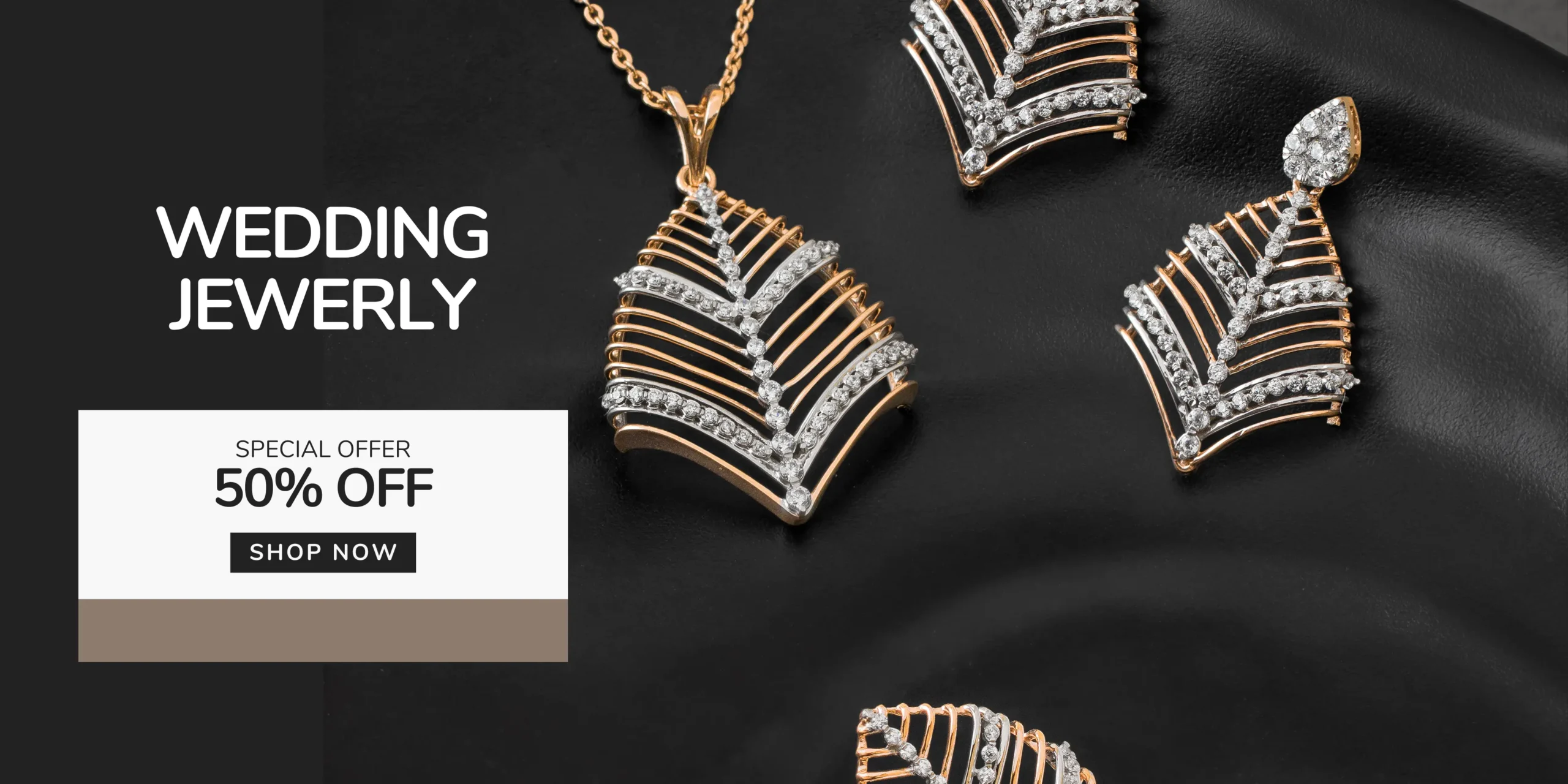 Beige and Brown Fashion Photo Collage Jewelry Sale Banner (1)