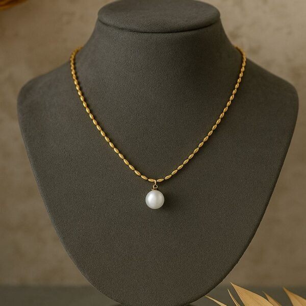 Golden Pearl Drop Necklace